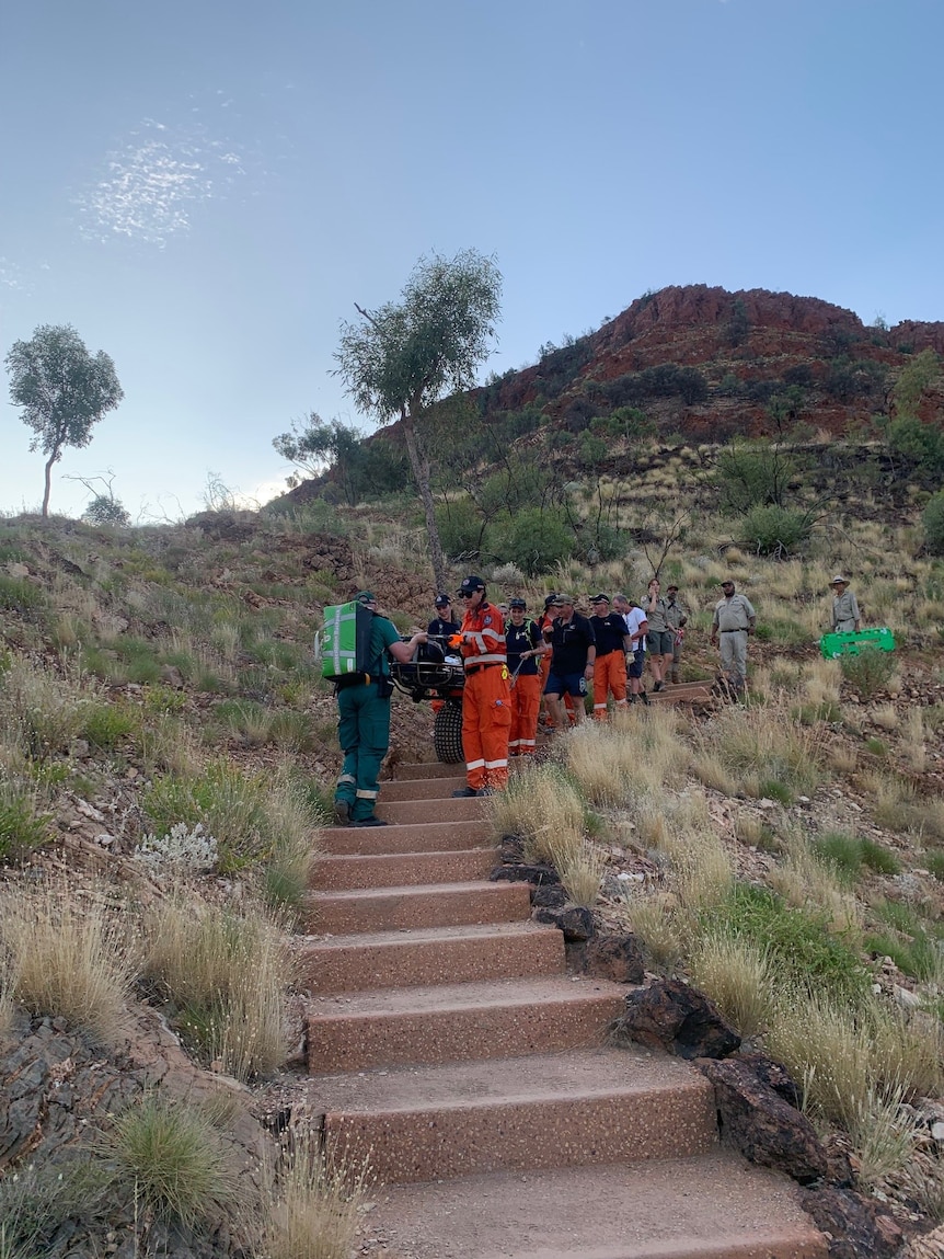 Down stairs at Ormiston Gorge