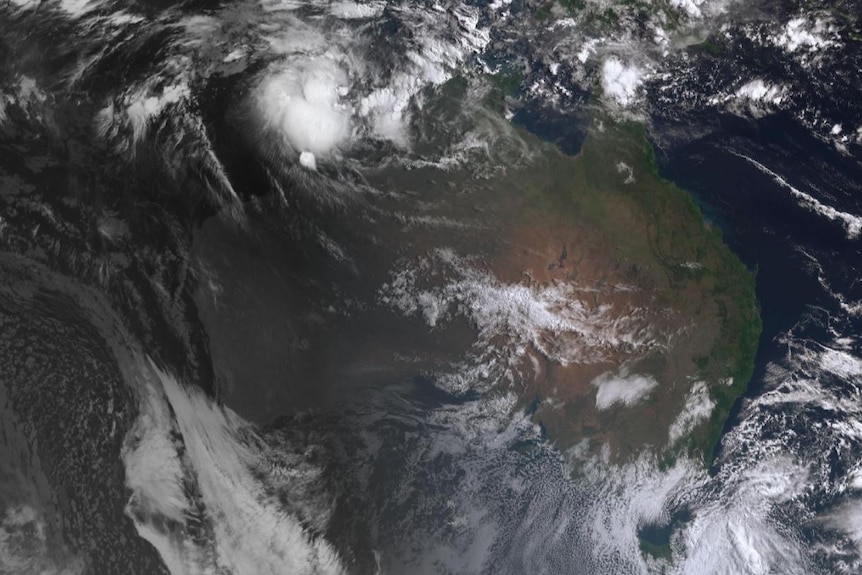 A BOM satellite image showing a tropical low north of WA.