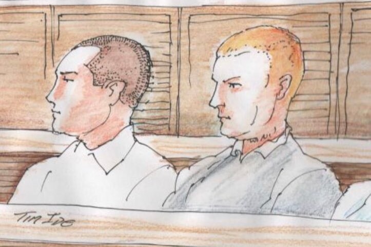 Mikel Higgins and Jesse Hunt court sketch