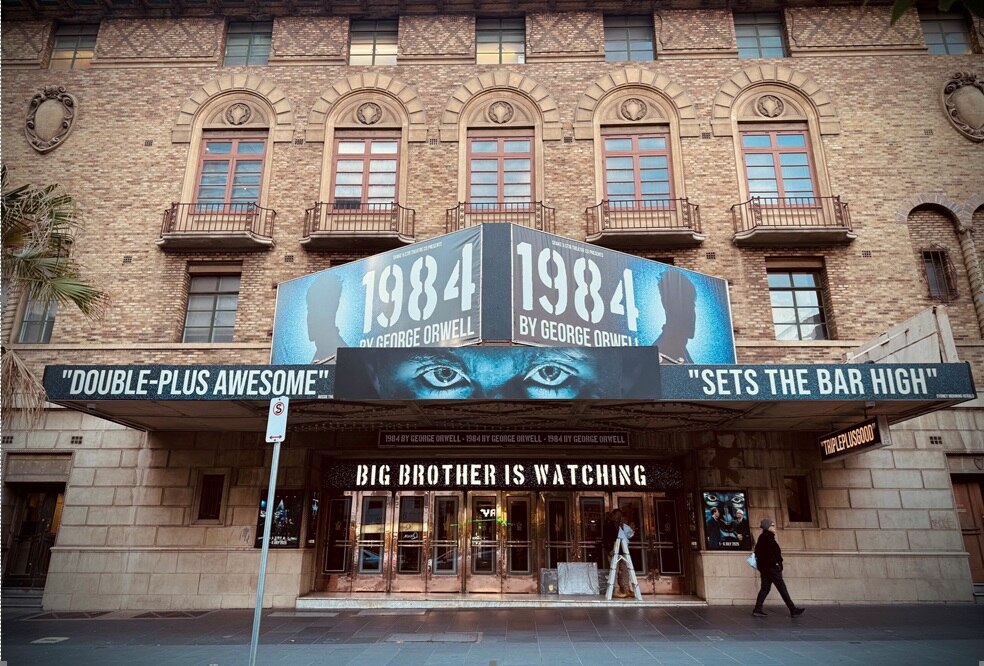Exterior of comedy theatre in Melbourne with Big Brother signage.