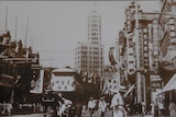 A tall skyscraper building in Shanghai, China c.1930s.