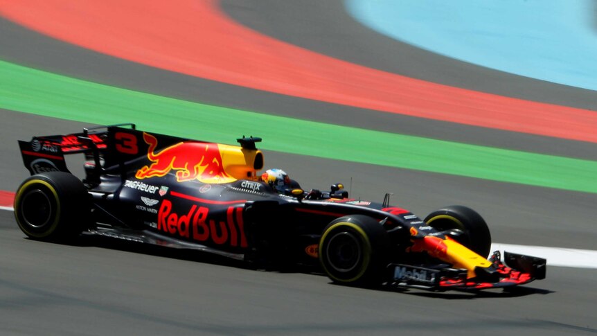 Red Bull Racing's Daniel Ricciardo drives during the third practice session.