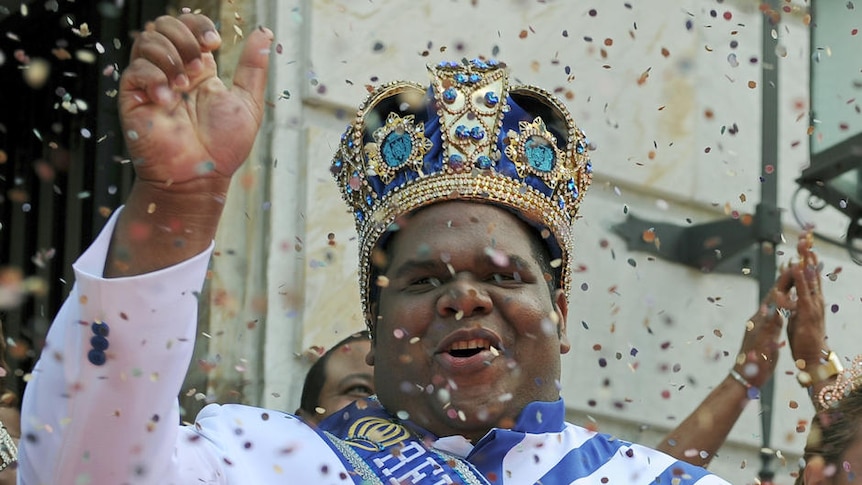 Carnival declared open: King Momo waves during the opening ceremony in Rio de Janeiro.