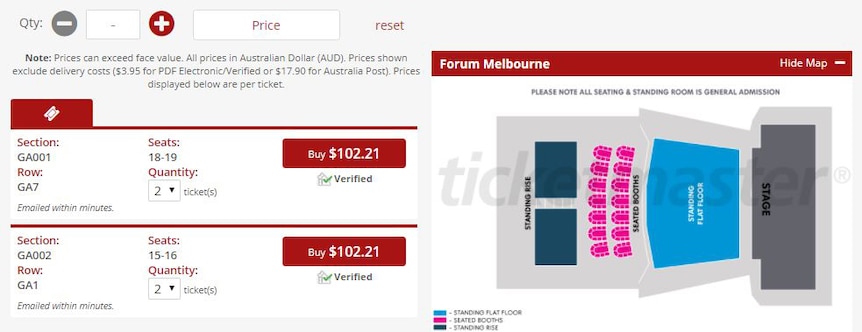 Tickets for The Rubens' 'Million Man' show in Melbourne on Ticketmaster Resale