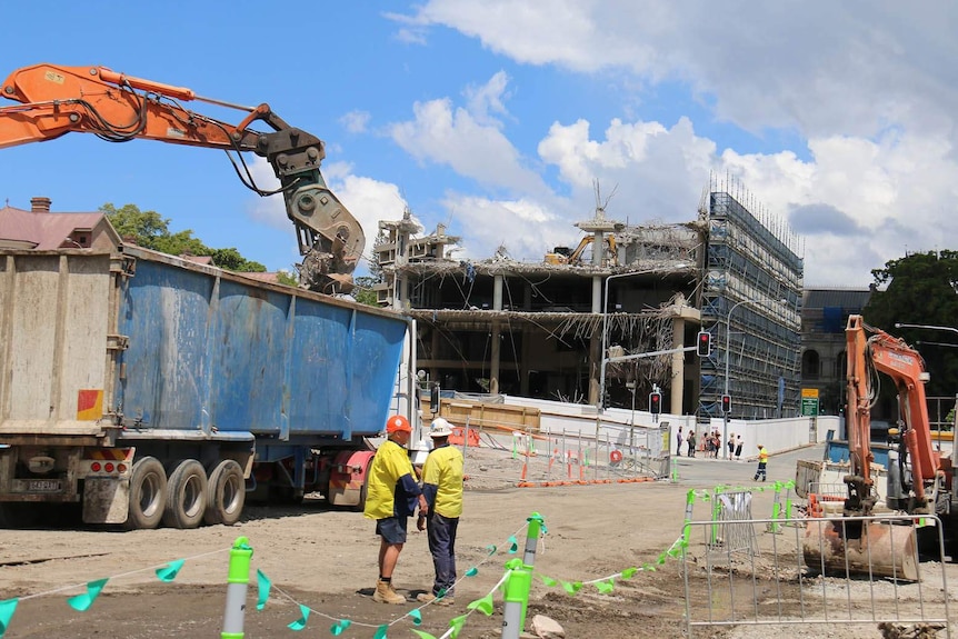 The remaining floors of the old executive building soon to be demolished