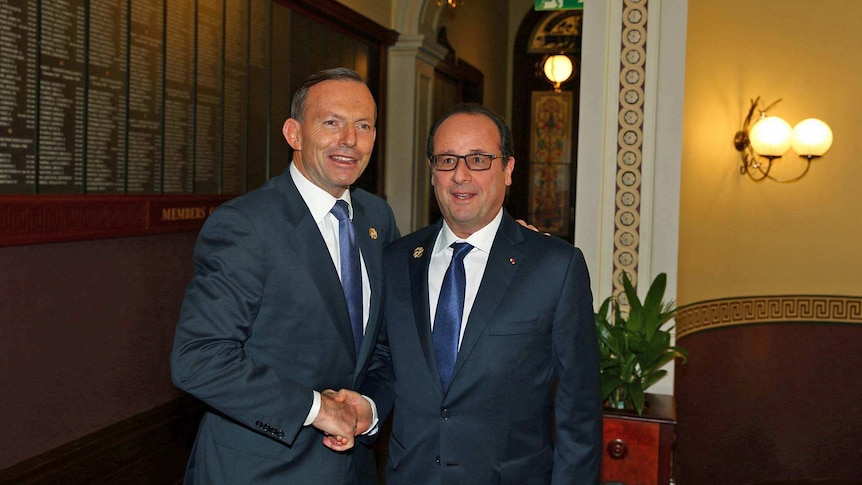 Tony Abbott and Francois Hollande