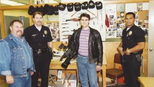 Les Twentyman meets with police in Los Angeles in 1999.