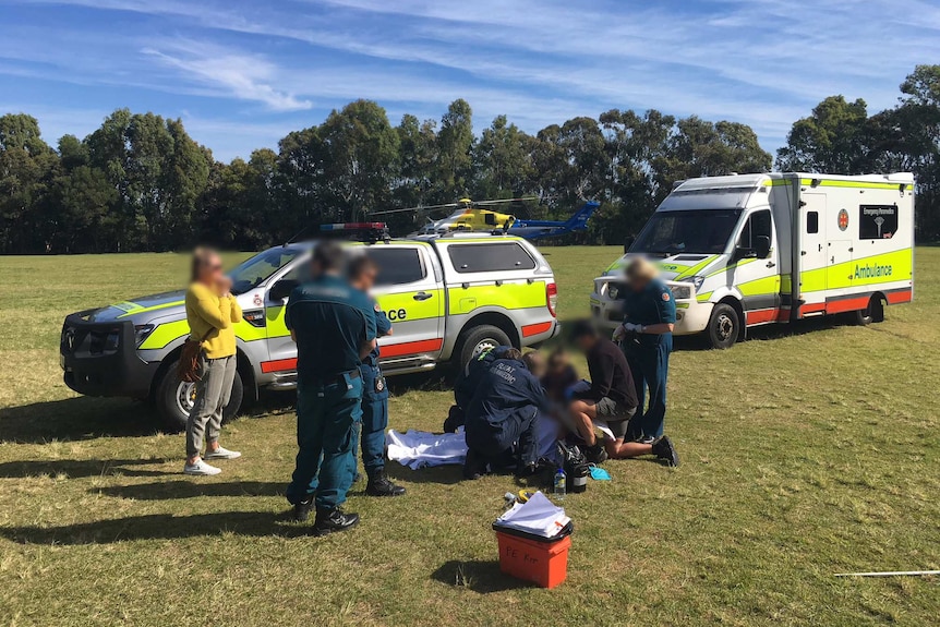 Ambulance treating Sunshine Coast boy hit in eye with javelin
