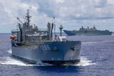 澳大利亚军舰目前正在与美国和日本海军进行演习。