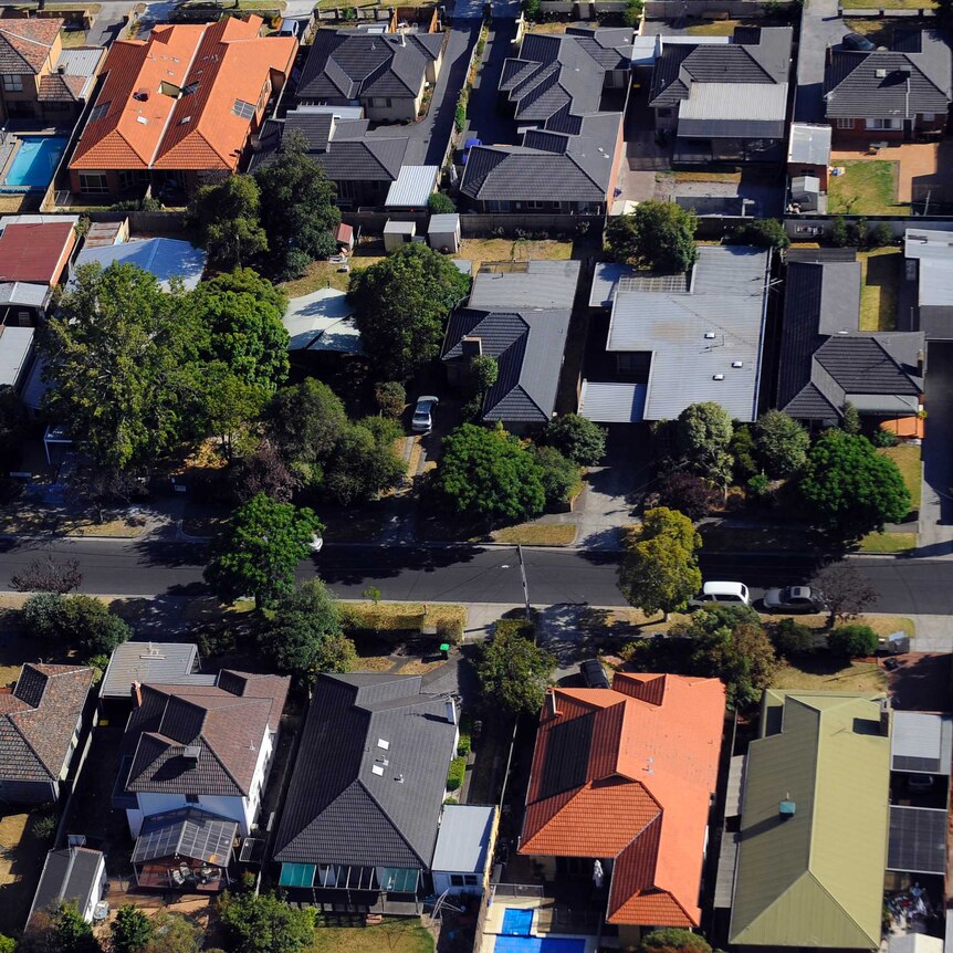 An aerial view of Melbourne's south-eastern suburbs.