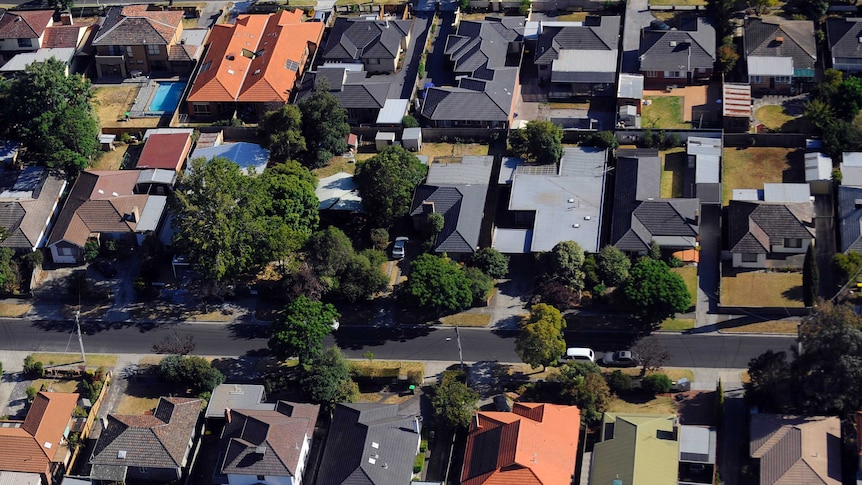 An aerial view of Melbourne's south-eastern suburbs.