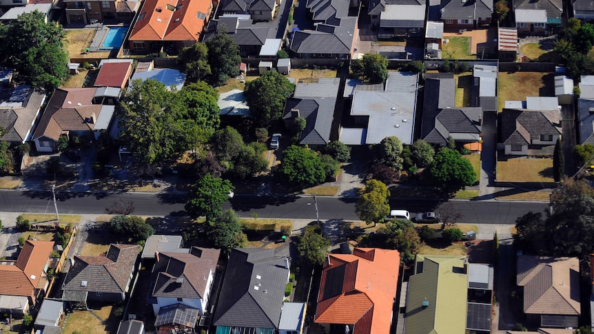 An aerial view of Melbourne's south-eastern suburbs.