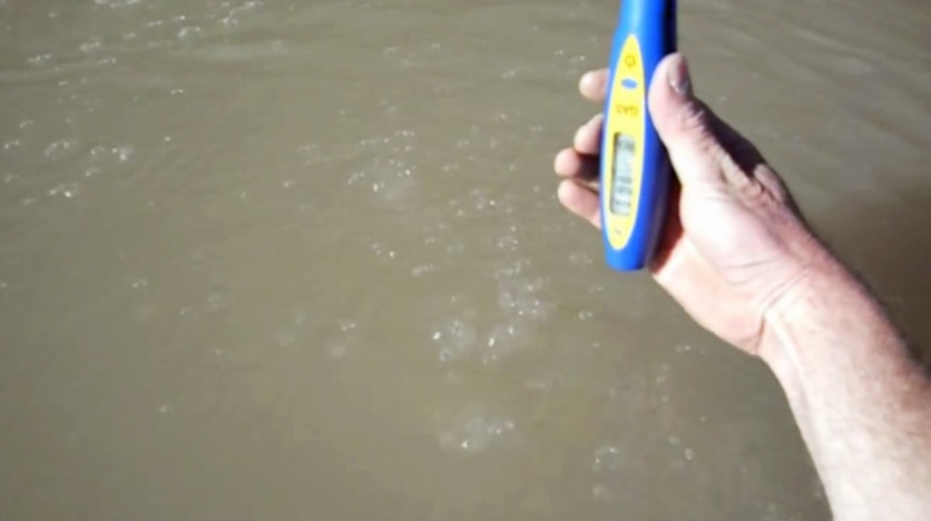 YouTube video of Condamine River gas leak