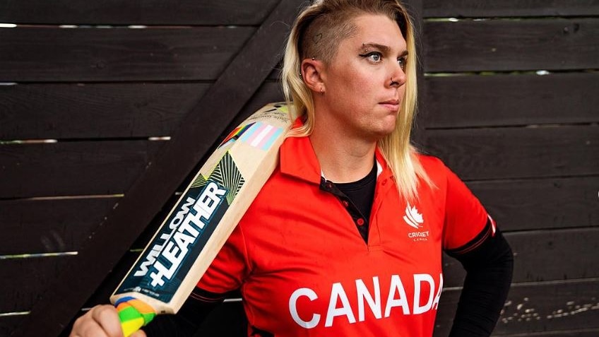 Danielle McGahey poses in Canada kit