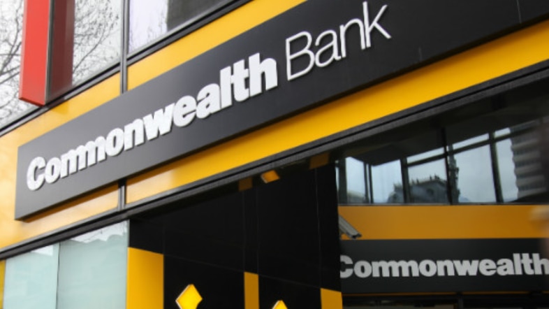 Signs outside a Commonwealth Bank branch