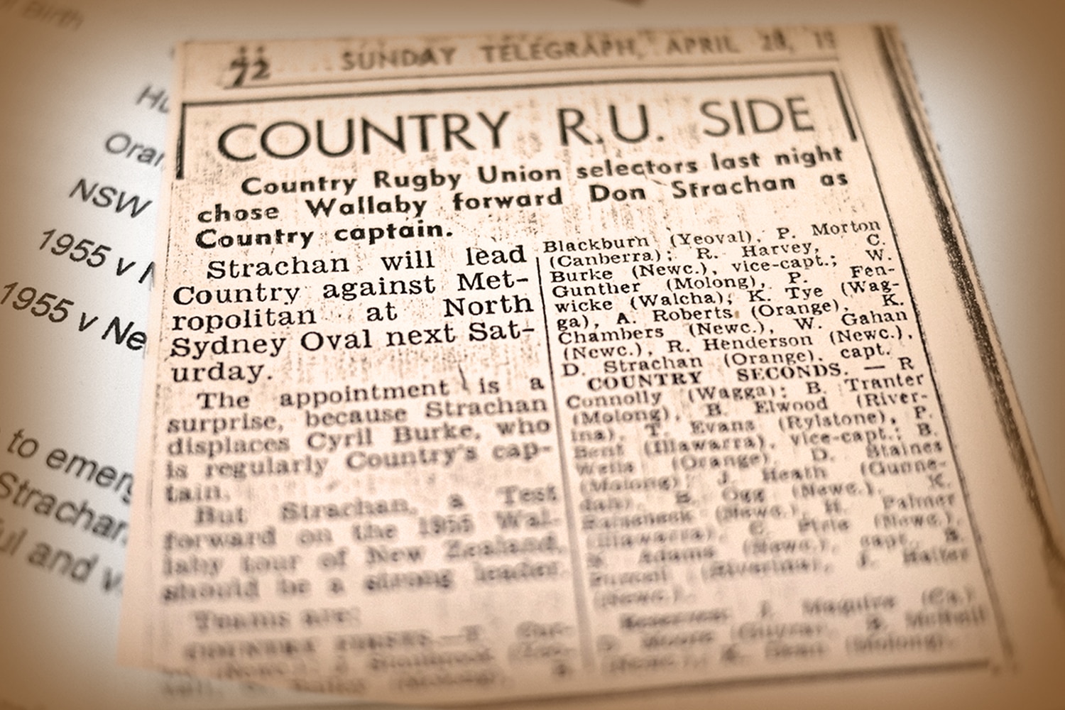 A close up of a newspaper clipping