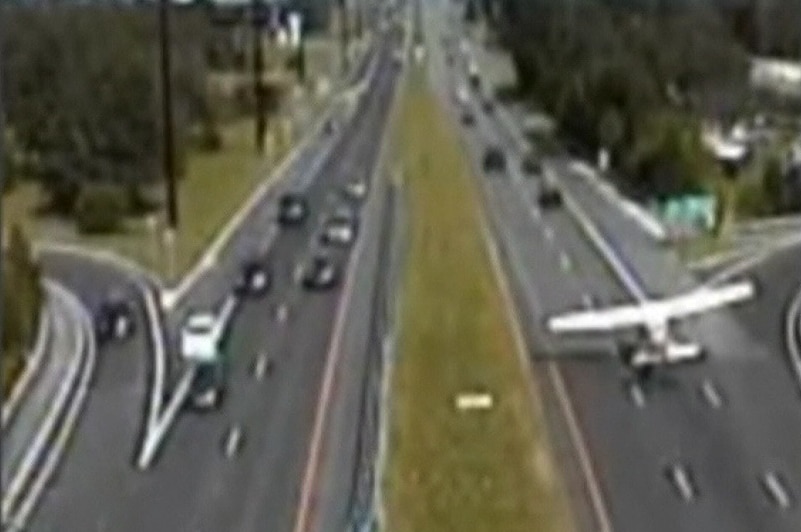 Plane lands on highway
