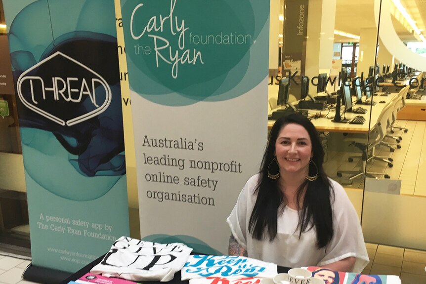 Sonya Ryan, from the Carly Ryan Foundation, at the Out of the Dark Expo at the State Library of Queensland