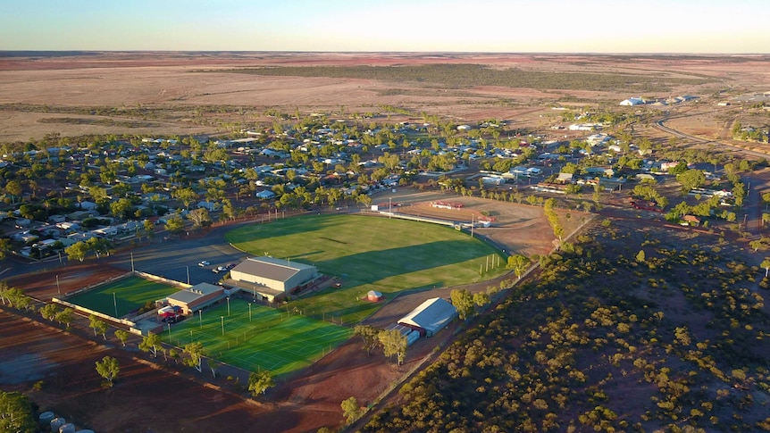 An aerial view of the town of Mullewa, in WA's Midwest region.