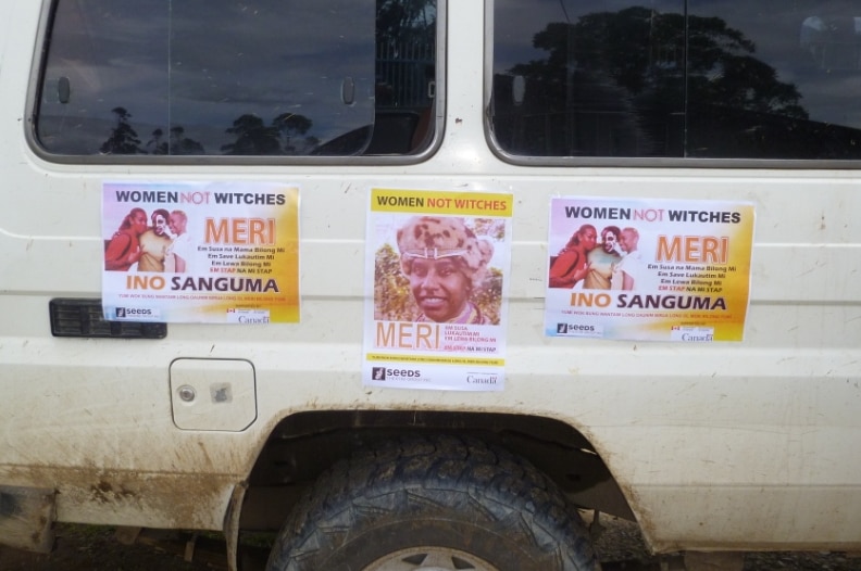 Women Not Witches campaign posters on display