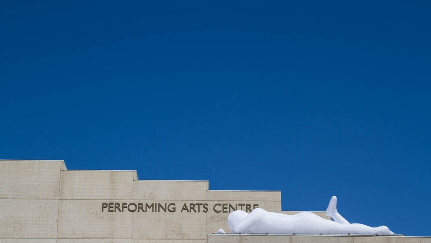 One of the humanoids perched on top of QPAC in Brisbane.