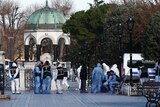 Police forensic officers attend scene after an explosion in Sultanahmet Square in Istanbul