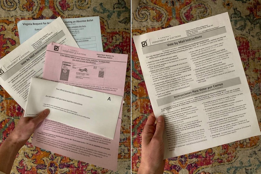 Two photos of paperwork