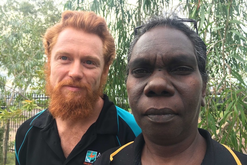 David Suttle from ARDS Aboriginal Corporation and Yolngu woman Yirrininba Dhurrkay.