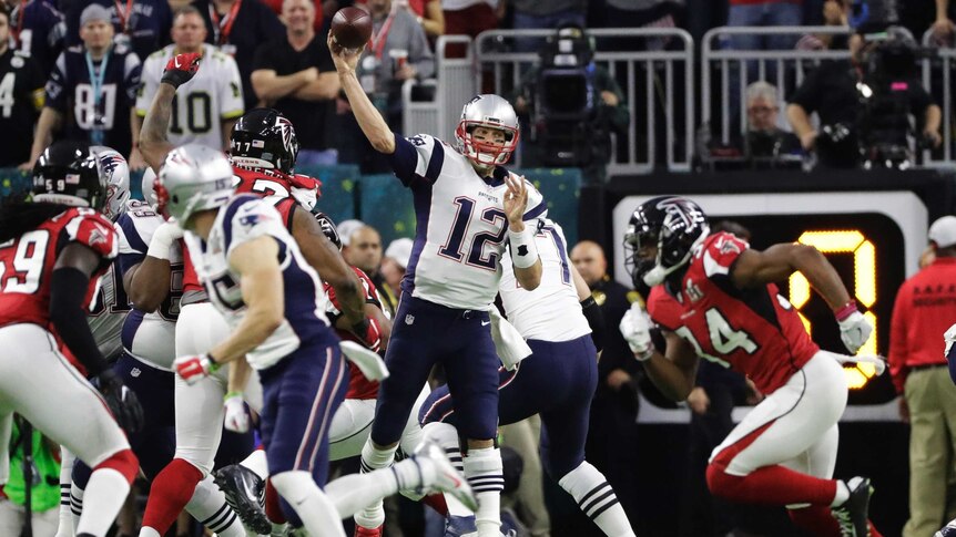 Tom Brady led the Patriots to victory over the Falcons in the Super Bowl.
