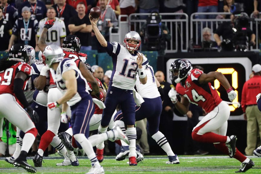 Tom Brady led the Patriots to victory over the Falcons in the Super Bowl.