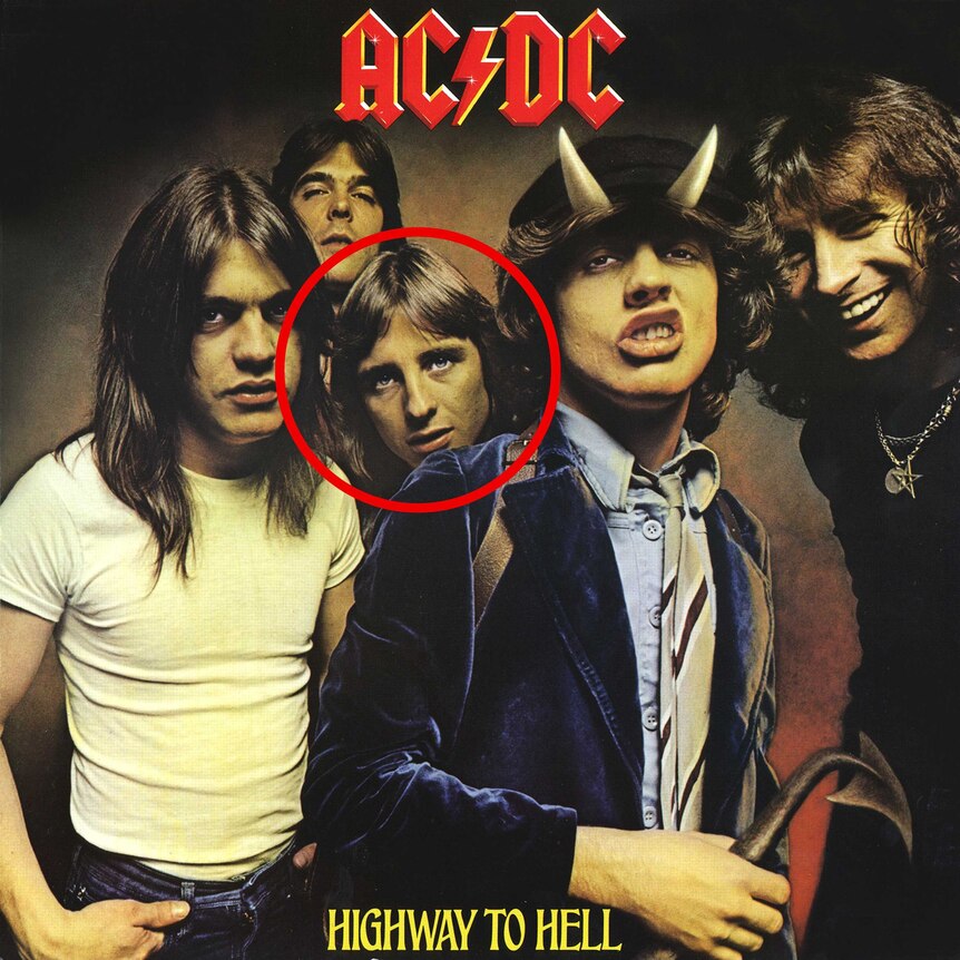 Phil Rudd on Highway to Hell album cover