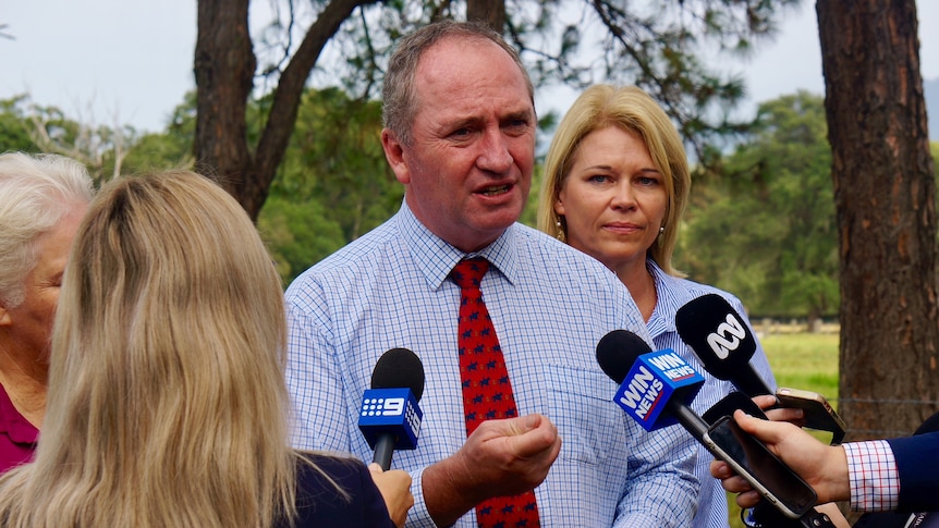Barnaby Joyce holding a press conference
