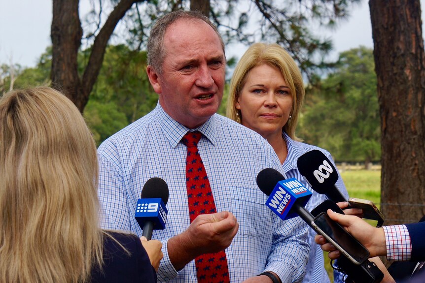Barnaby Joyce holding a press conference