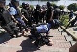 Ukrainian riot police arrest right wing protesters