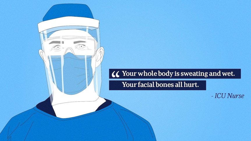 An illustration shows a male nurse dressed in PPE.