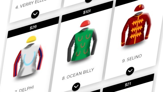 A graphic showing jockey colors.