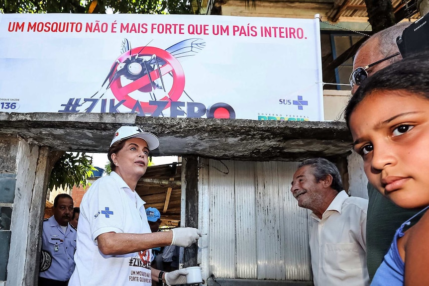 Brazil's President Dilma Rousseff raises awareness about Zika