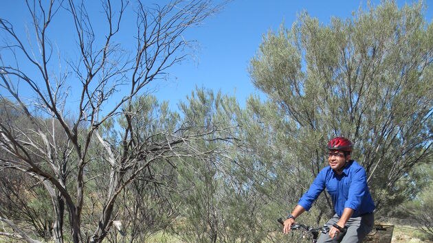 NT Minister Karl Hampton at bike path opening