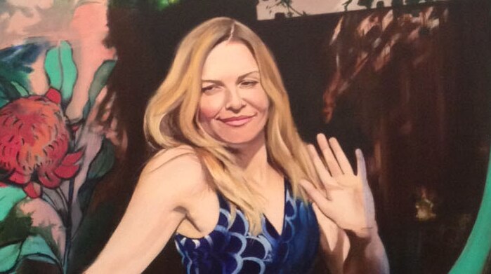 Jill McFarlane's Archibald entry portrait of actor and singer Justine Clarke.