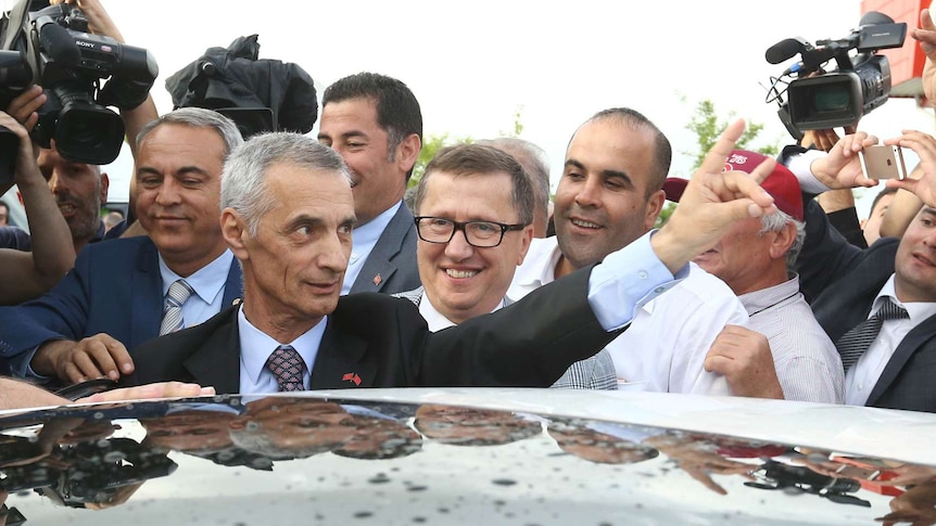Former Turkish general Engin Alan after his release from the Sincan Prison