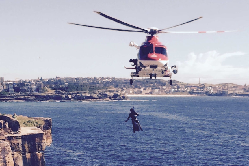Chopper rescue at Clovelly