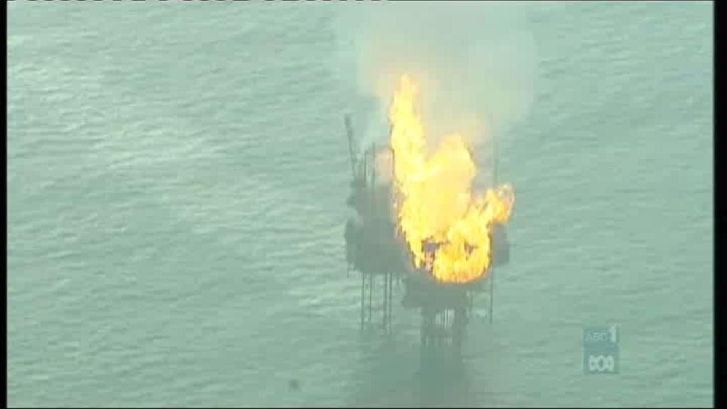 West Atlas oil rig bursts into flames - ABC News