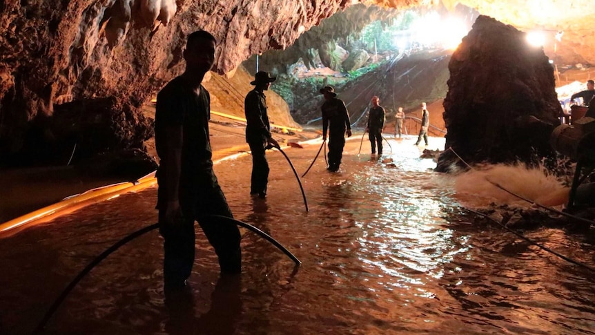 Crews pump out water from Thai cave