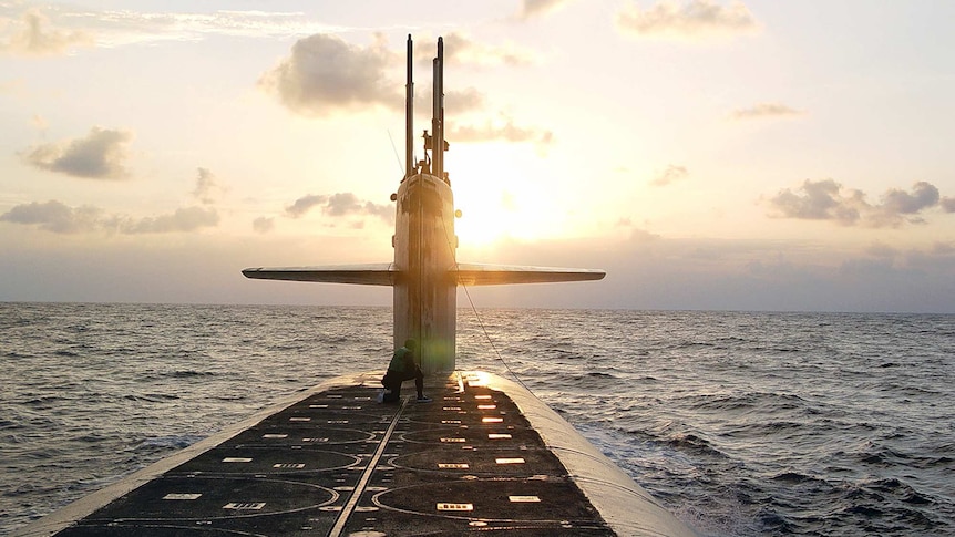 A submarine-launched ballistic missile warhead at sea