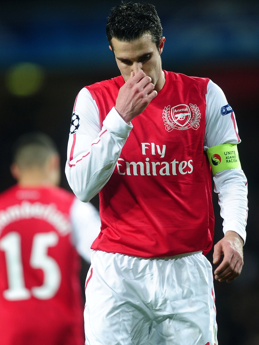 Hard to take ... Arsenal would have preferred to sell Robin van Persie to a foreign club