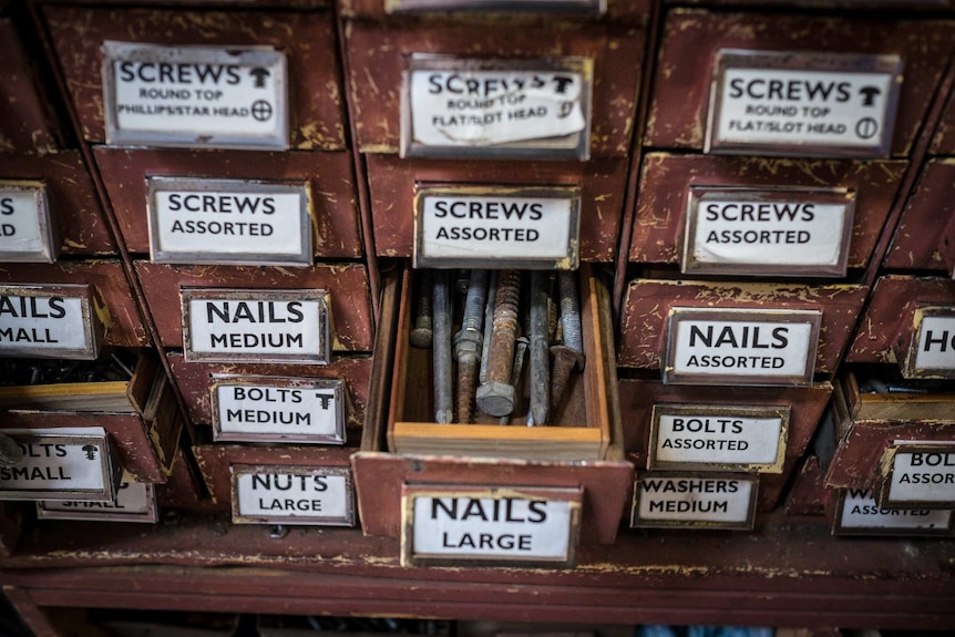 Screws, bolts and nail of all sorts at The Bower