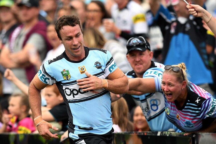 James Maloney celebrates with the crowd