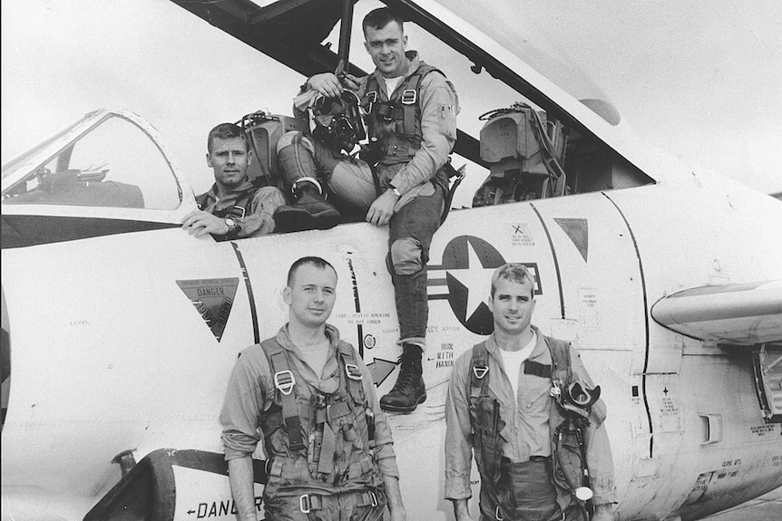 John McCain with his Navy squadron in 1965