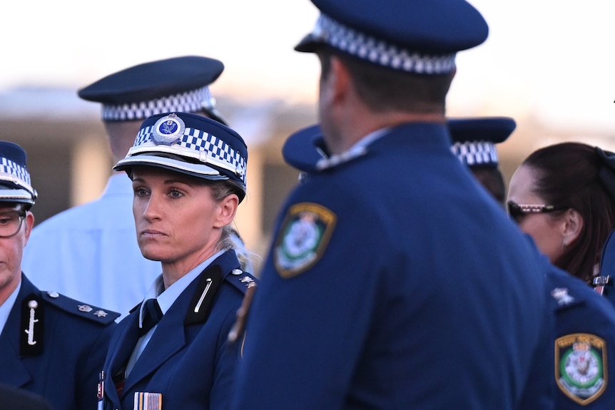 Inspector Amy Scott during a candlelight vigil to honour the victims of the Bondi Junction tragedy