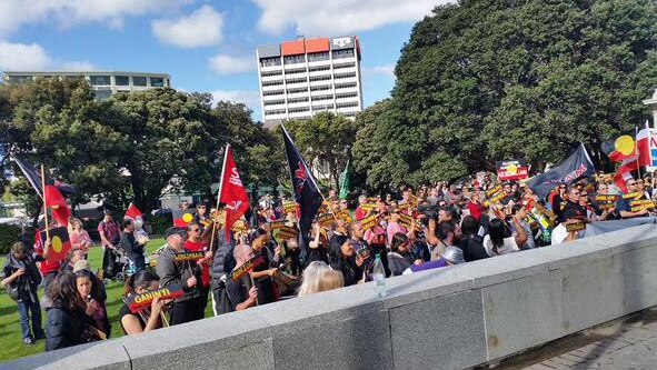 Protesters gather in Wellington